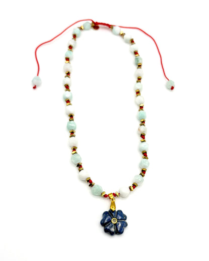 Natural Stone Flower Necklace