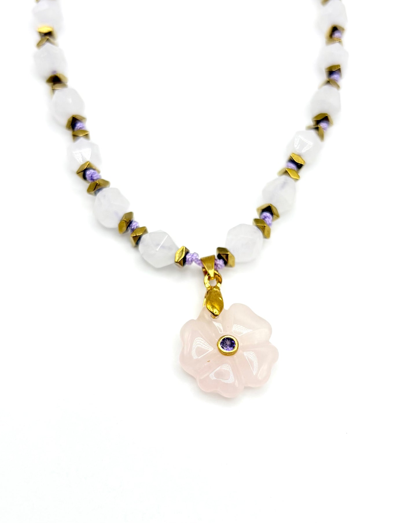 Natural Stone Flower Necklace