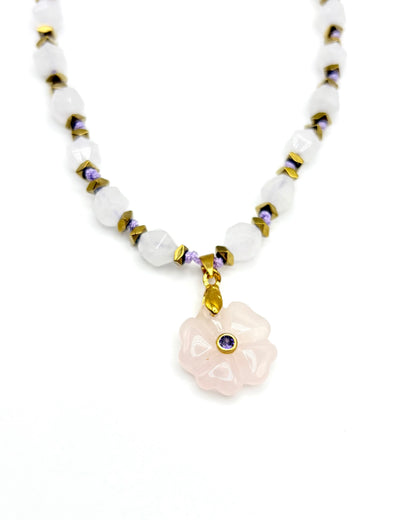 Natural Stone Flower Necklace