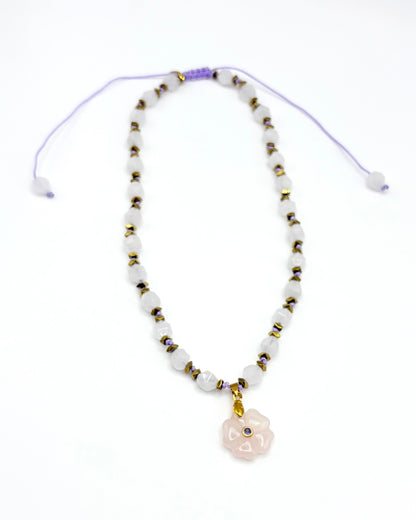 Natural Stone Flower Necklace
