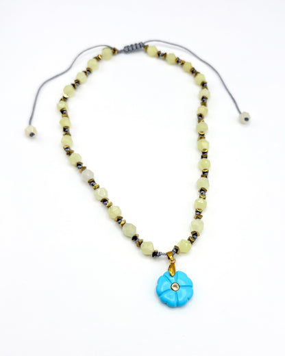 Natural Stone Flower Necklace