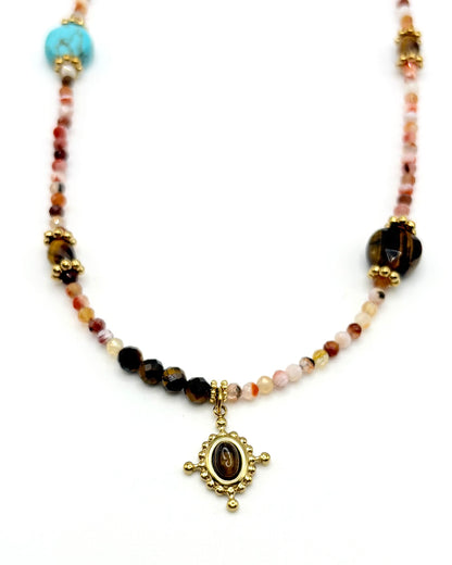 Natural Stone Pendant Necklace
