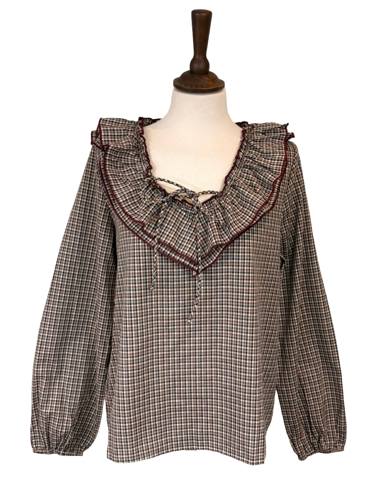 Ambre Check Tie Front Blouse