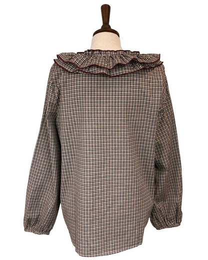 Ambre Check Tie Front Blouse