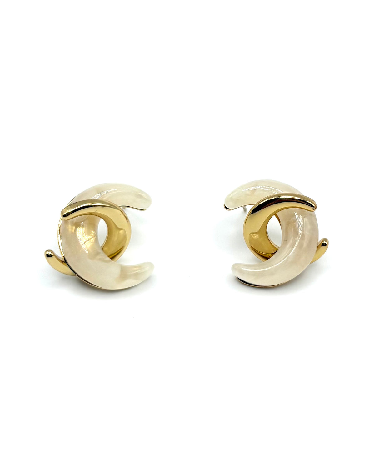 Twisted Moon Stud Drop Earrings