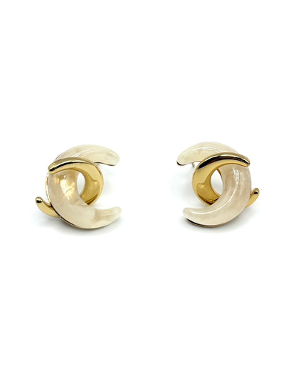 Twisted Moon Stud Drop Earrings