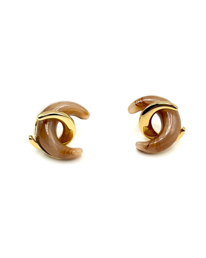 Twisted Moon Stud Drop Earrings