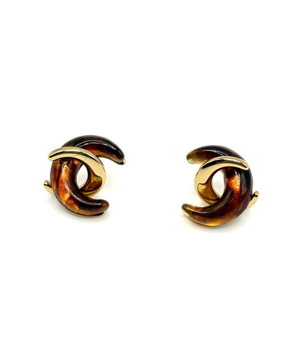 Twisted Moon Stud Drop Earrings