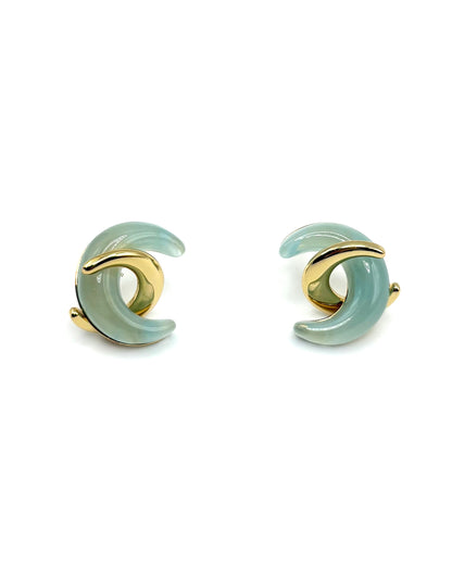 Twisted Moon Stud Drop Earrings