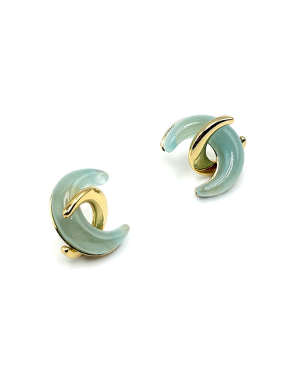 Twisted Moon Stud Drop Earrings