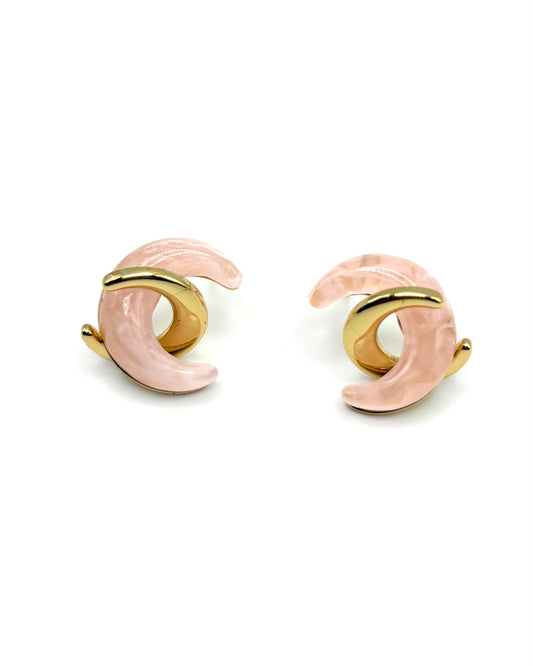 Twisted Moon Stud Drop Earrings