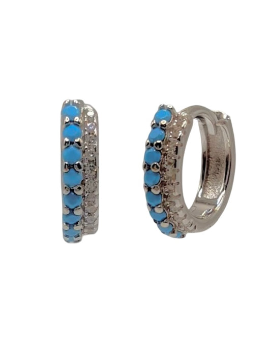 Double Hoop Huggie With Cubic Zirconia