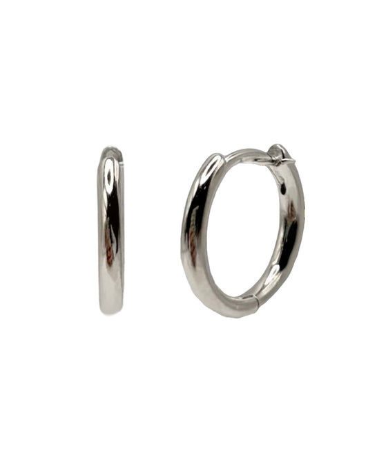 Silver Plain Huggie