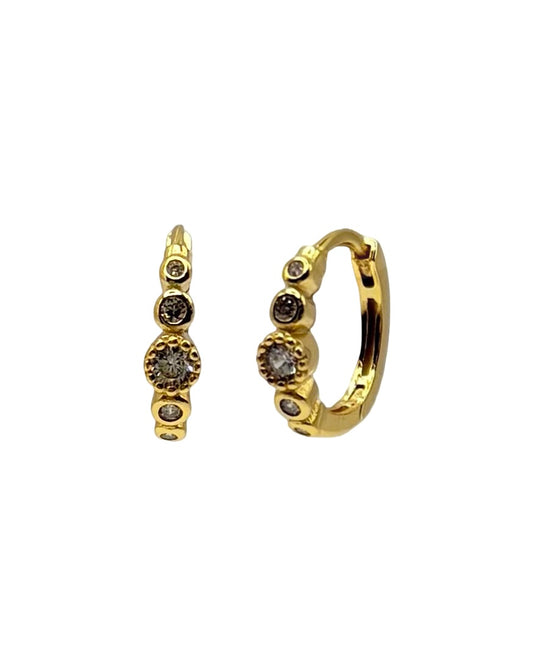 Multi Circle Cubic Zirconia Huggies