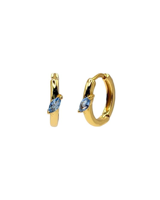 Gold Abstract Cubic Zirconia Huggie