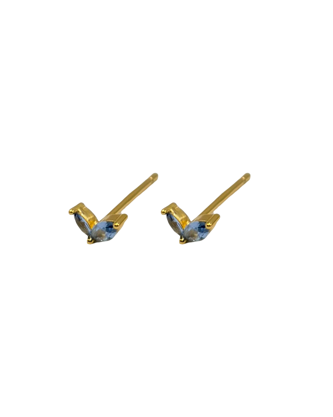 Gold Abstract Cubic Zirconia Stud