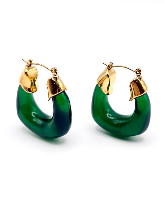 Green Resin Horseshoe Hoops