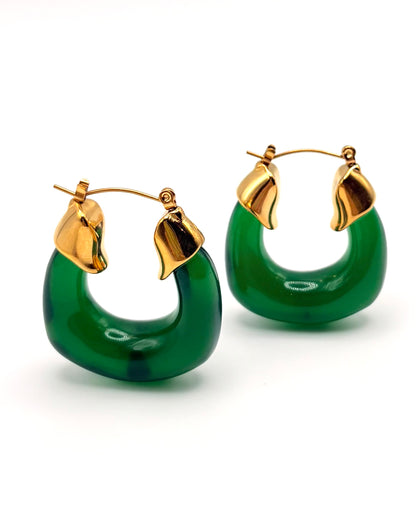 Green Resin Horseshoe Hoops