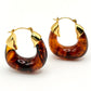 Tortoise Shell Resin Horseshoe Hoops