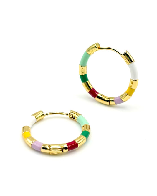 Enamel Stripe Green/Yellow Hoops