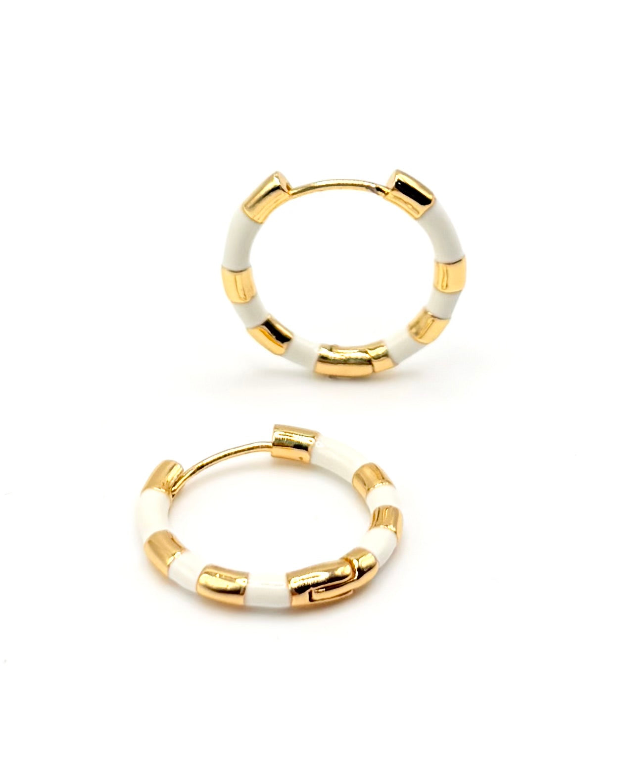 Enamel Stripe White Hoops