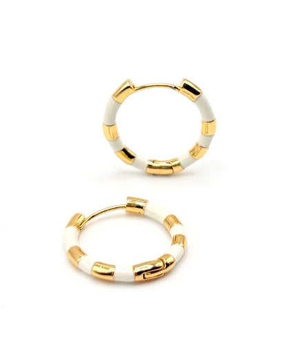 Enamel Stripe White Hoops