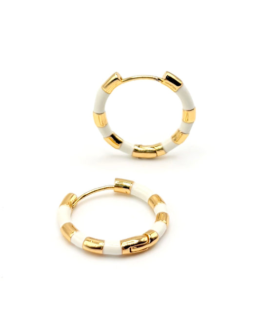 Enamel Stripe White Hoops