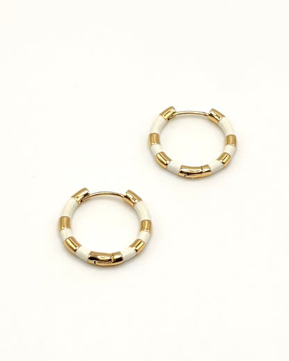 Enamel Stripe White Hoops
