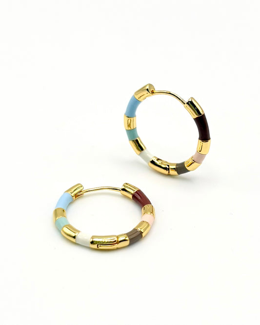 Enamel Stripe Blue/Pink Hoops
