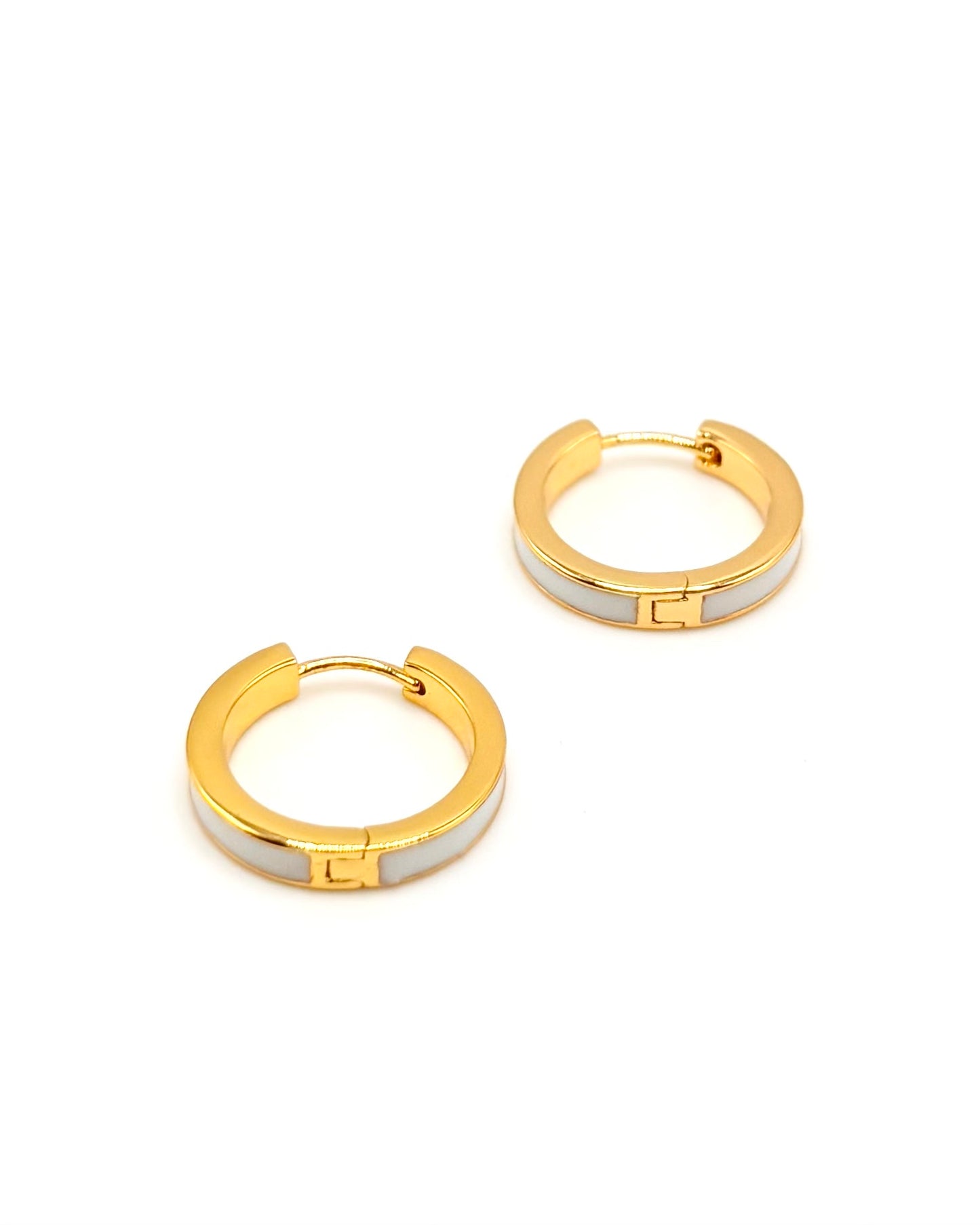 Enamel White Hoops