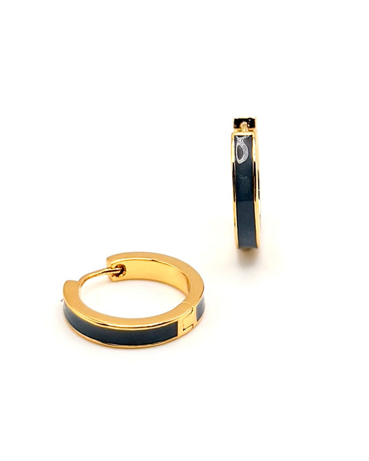Enamel Denim Hoops