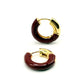 Enamel Chubby Burgundy Huggie