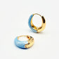Enamel Tapered Marble Hoops