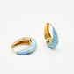 Enamel Tapered Marble Hoops
