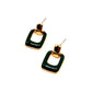 Square Enamel Green Drop Earring