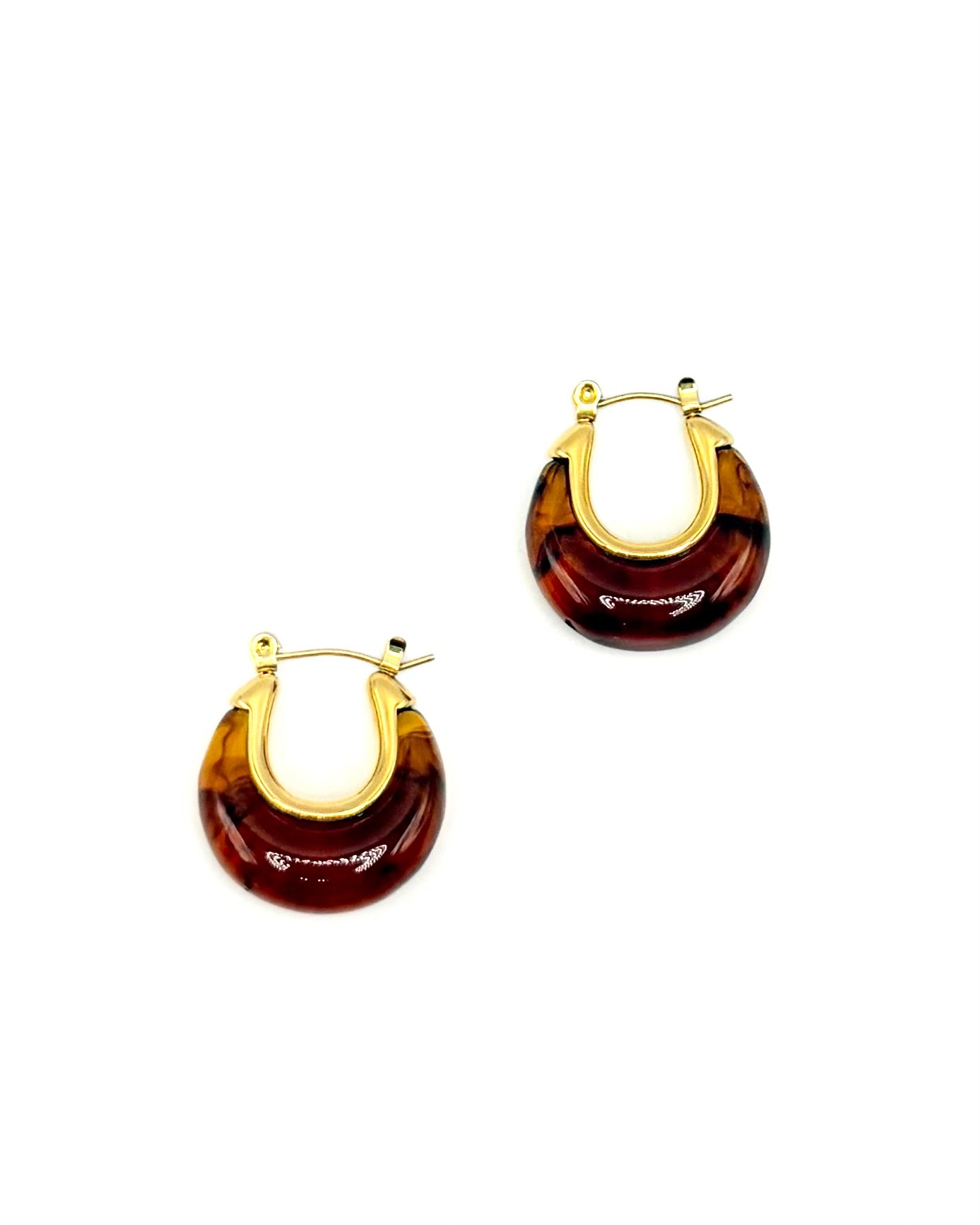 Tortoise Shell Resin Drop Earrings
