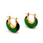 Green Resin Drop Earrings