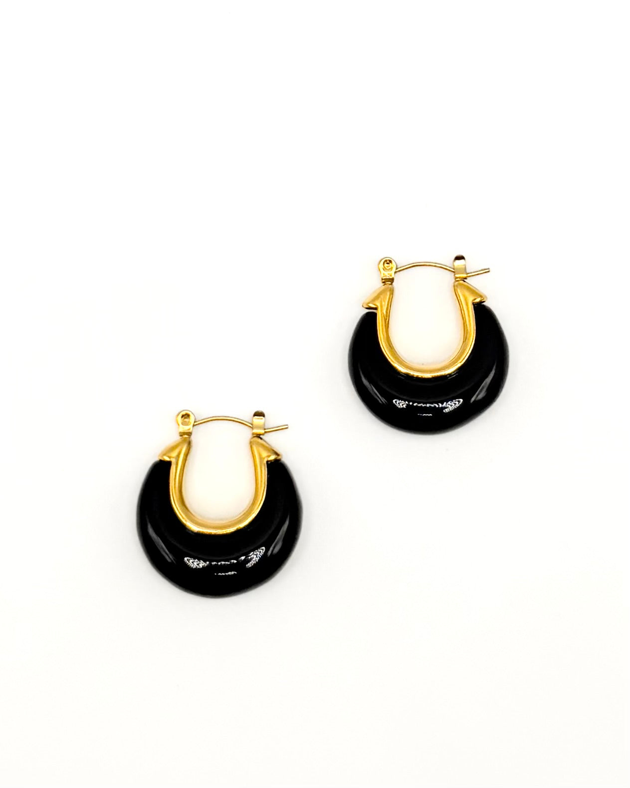 Black Resin Drop Earrings