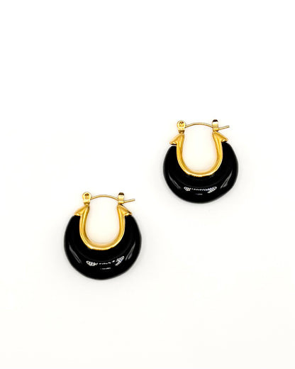 Black Resin Drop Earrings