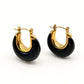 Black Resin Drop Earrings
