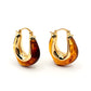 Tortoise Shell Oblong Resin Drop Earrings