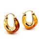 Tortoise Shell Oblong Resin Drop Earrings