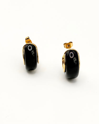 Black Resin Chubby Cuff Huggie
