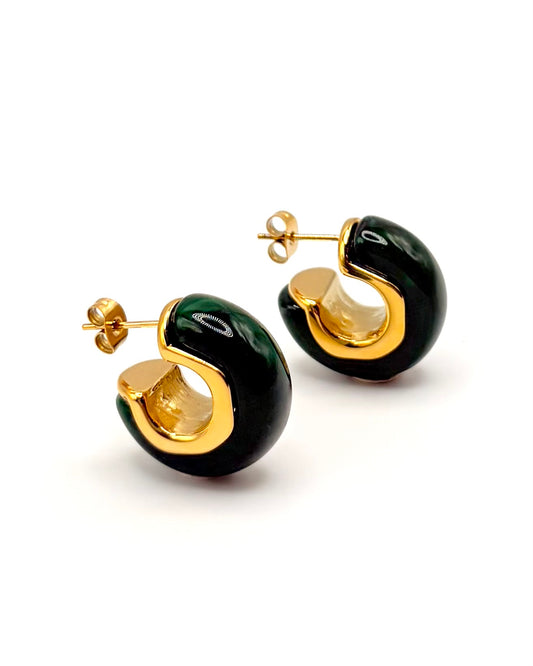 Green Resin Chubby Cuff Huggie