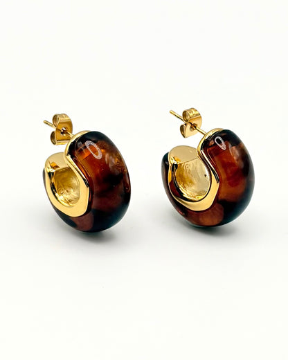 Tortoise Shell Resin Chubby Cuff Huggie