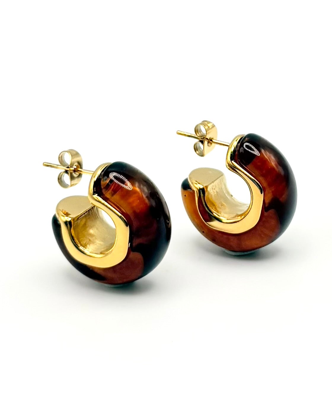 Tortoise Shell Resin Chubby Cuff Huggie