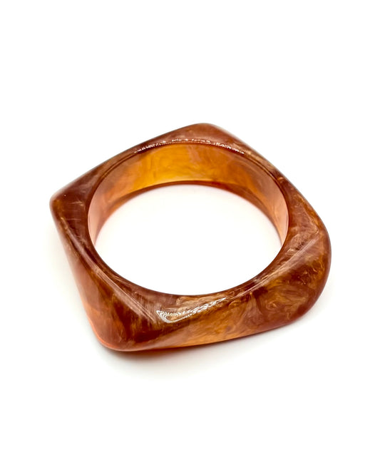 Resin Abstract Brown Bangle
