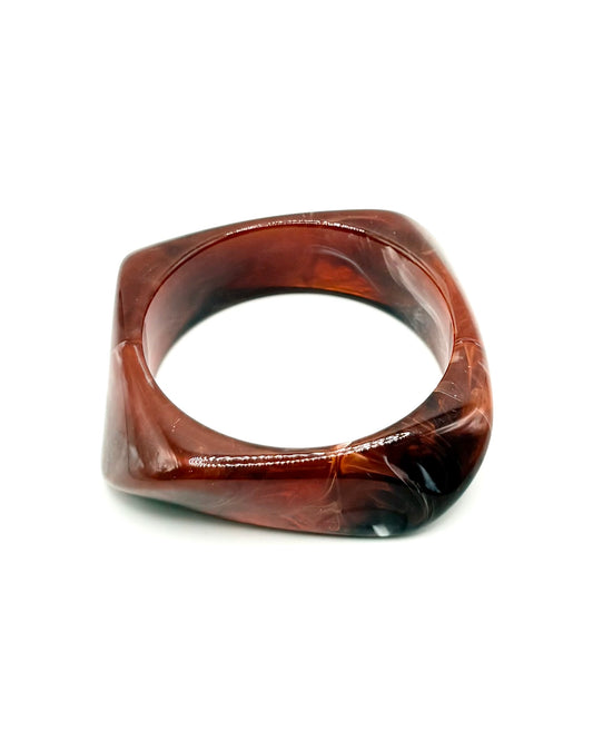 Resin Abstract Brown Bangle
