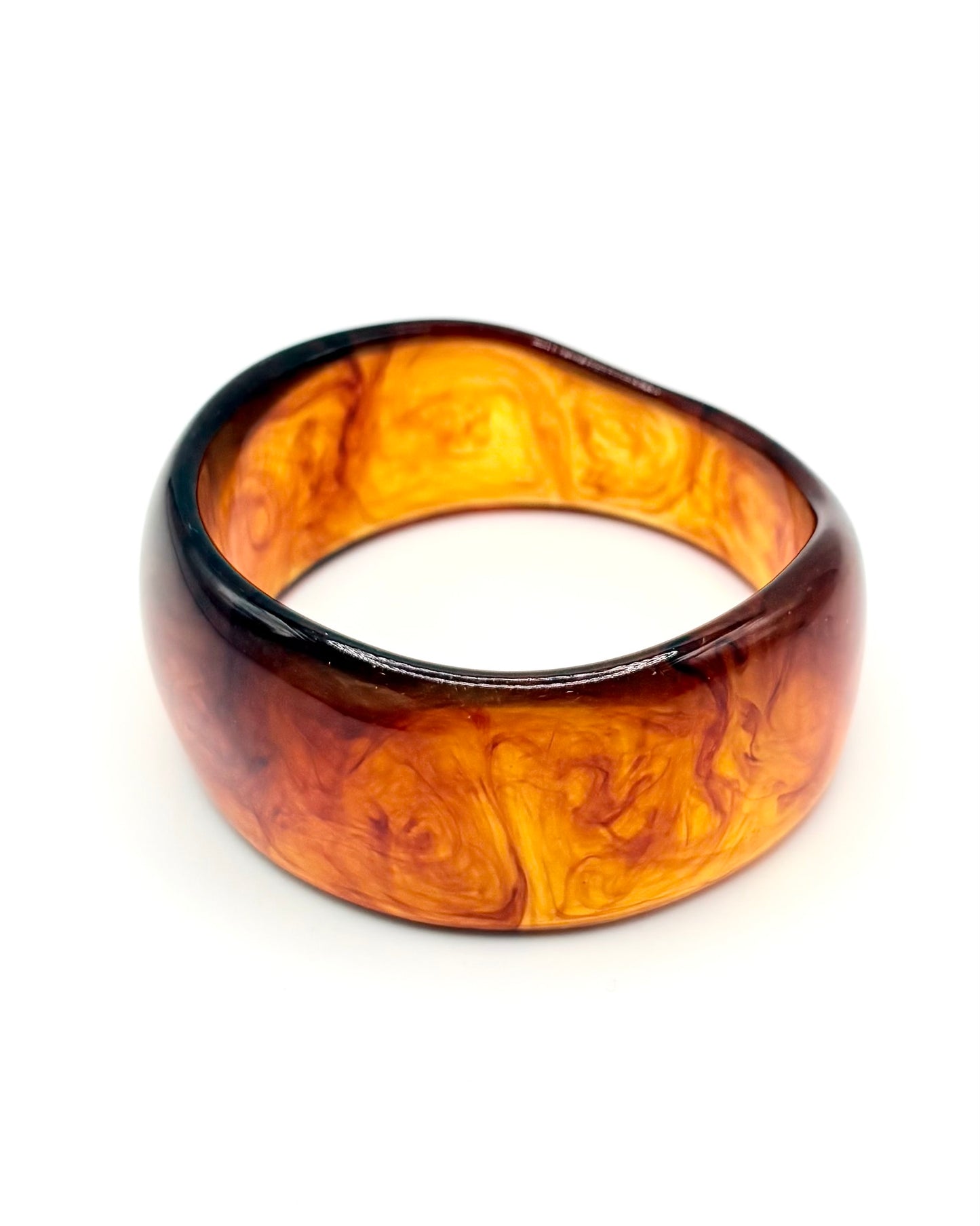 Resin Tortoise Shell Oblong Bangle