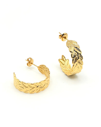 Layered Leaf Hoops